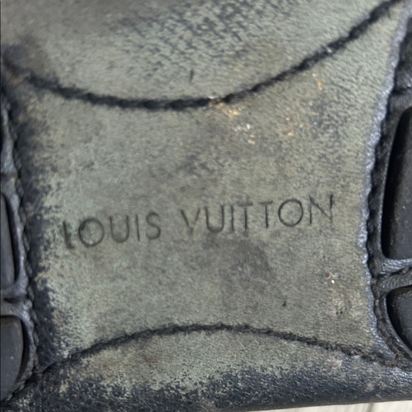 Louis Vuitton Black Leather Loafers with Silver Accent - Picture 9 of 17